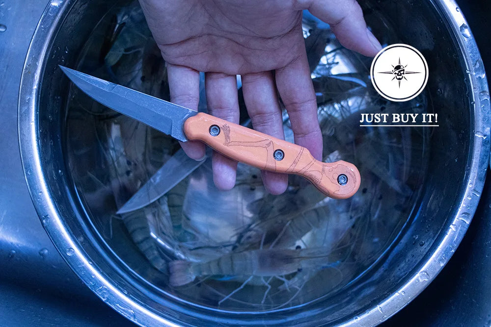 Damascus Steel, Wood Handle Fixed Blade Knife