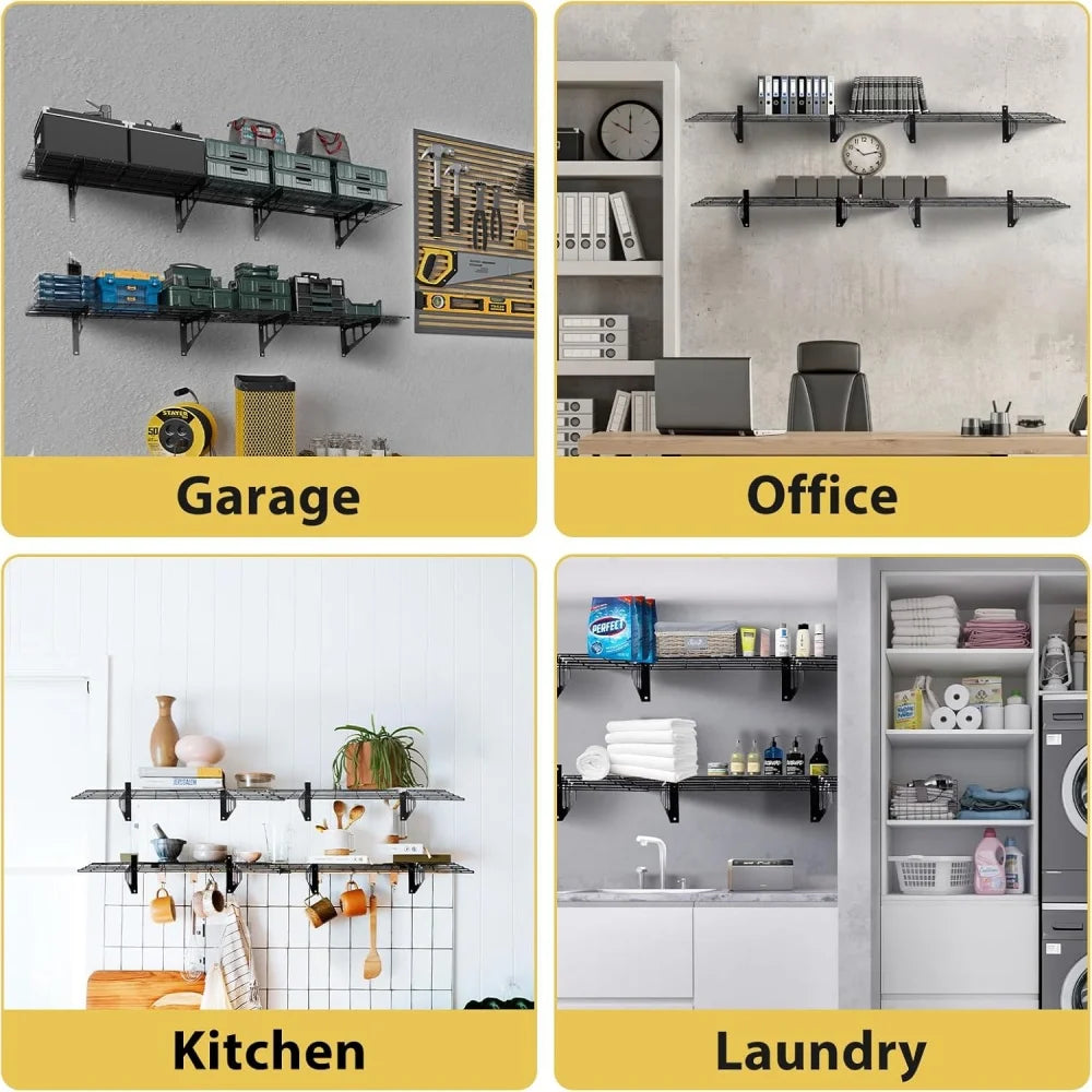 Garage Wall Shelving 2 Pcs 12x72 inch Wall Mounted