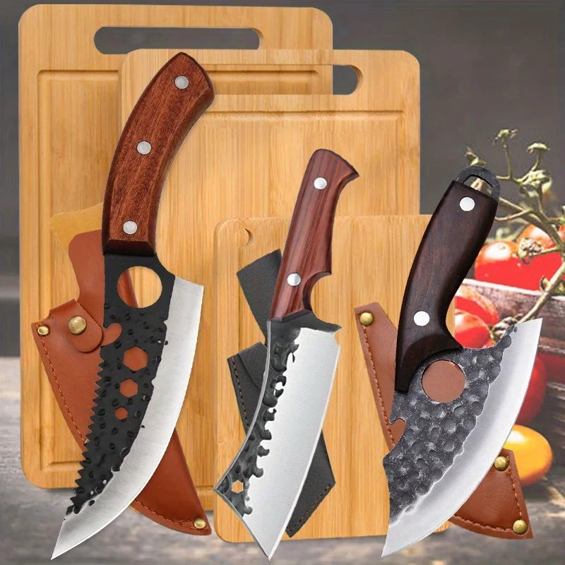 1-6PCS Stainless Steel Kitchen Knives Set