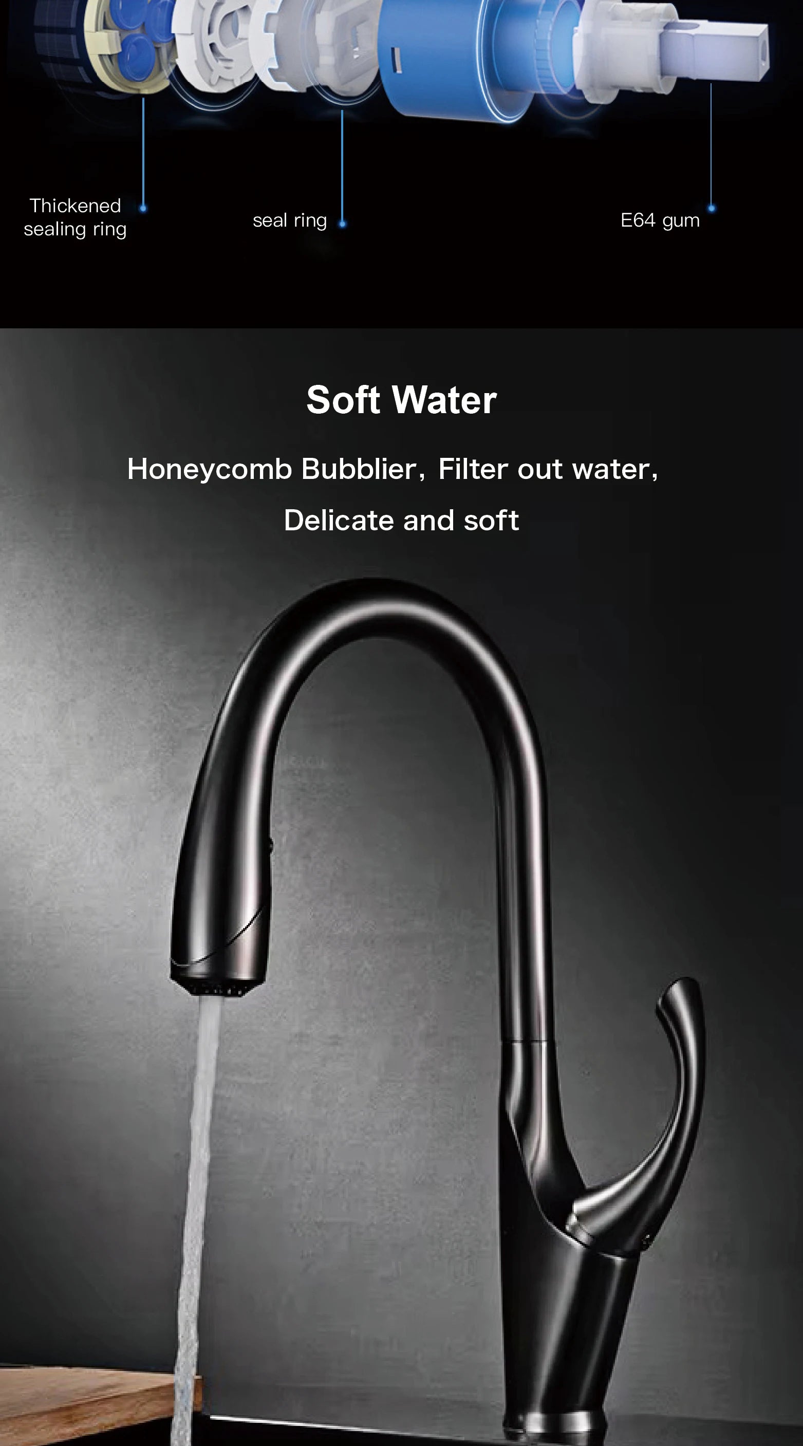 kitchen faucet, single handle, touch control, 3-function spray