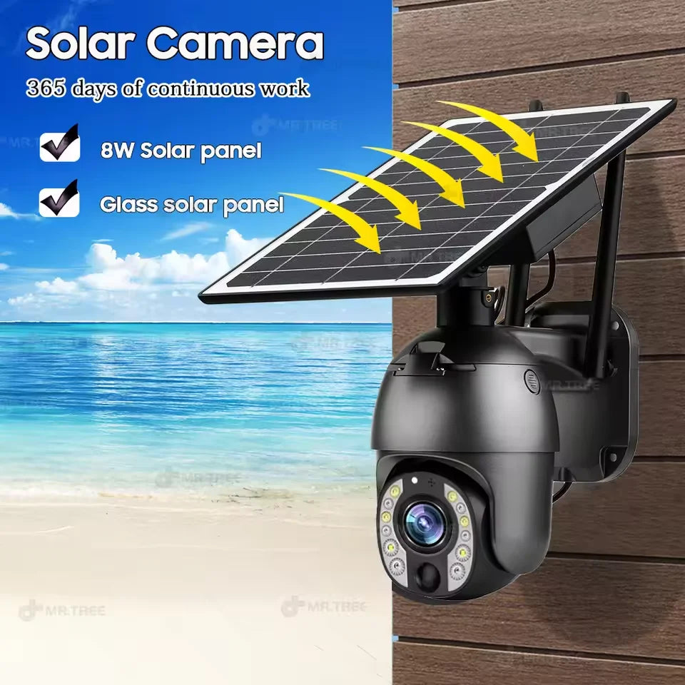 Solar Outdoor Surveillance Camera, 50X Zoom, Humanoid Tracking