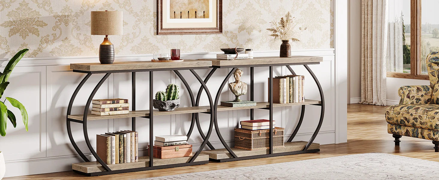41.3" Console Table, 3-Tier Entryway Table