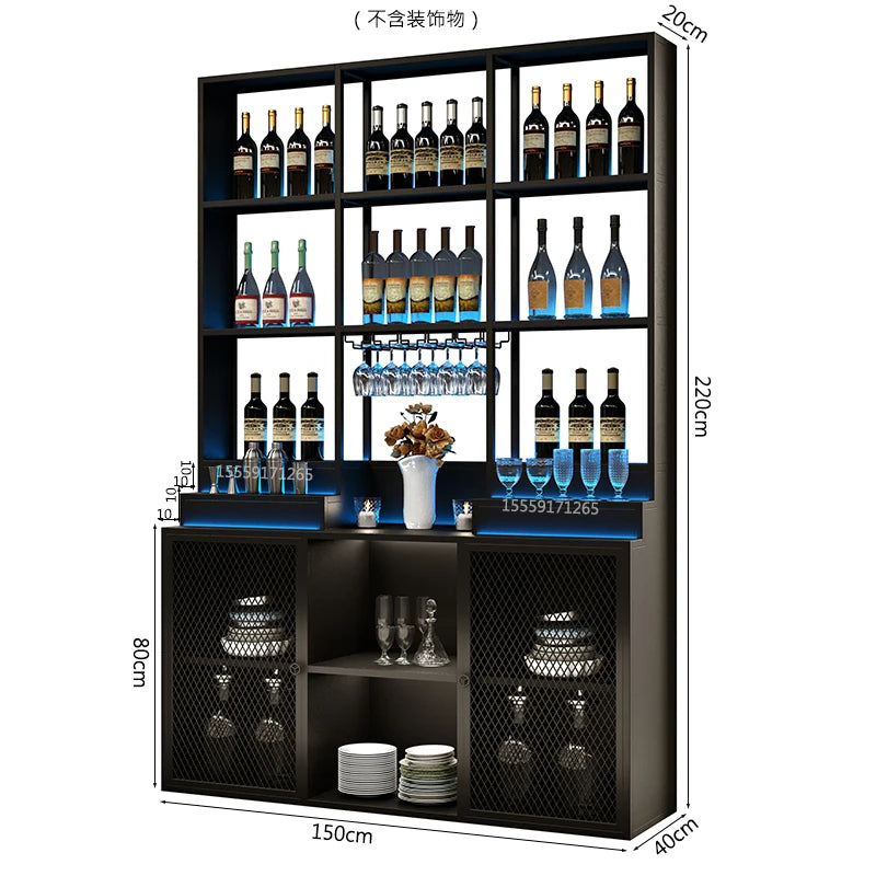 Standing Shelves Bar Cabinet Mobile Multifunctional Partitions Wine Cabinet Designer Nordic Armadi Aperti Drinking Bar Furniture