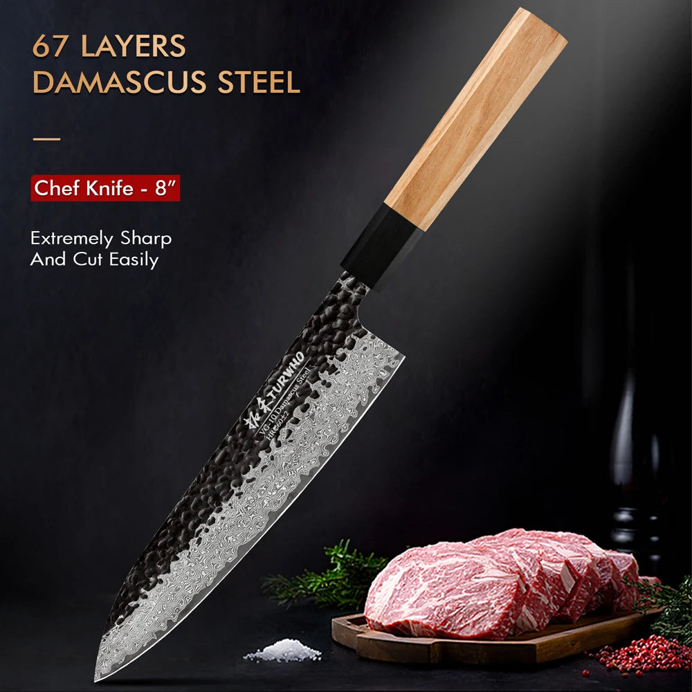 Japanese Chef's Knives 67 Layer Damascus Steel