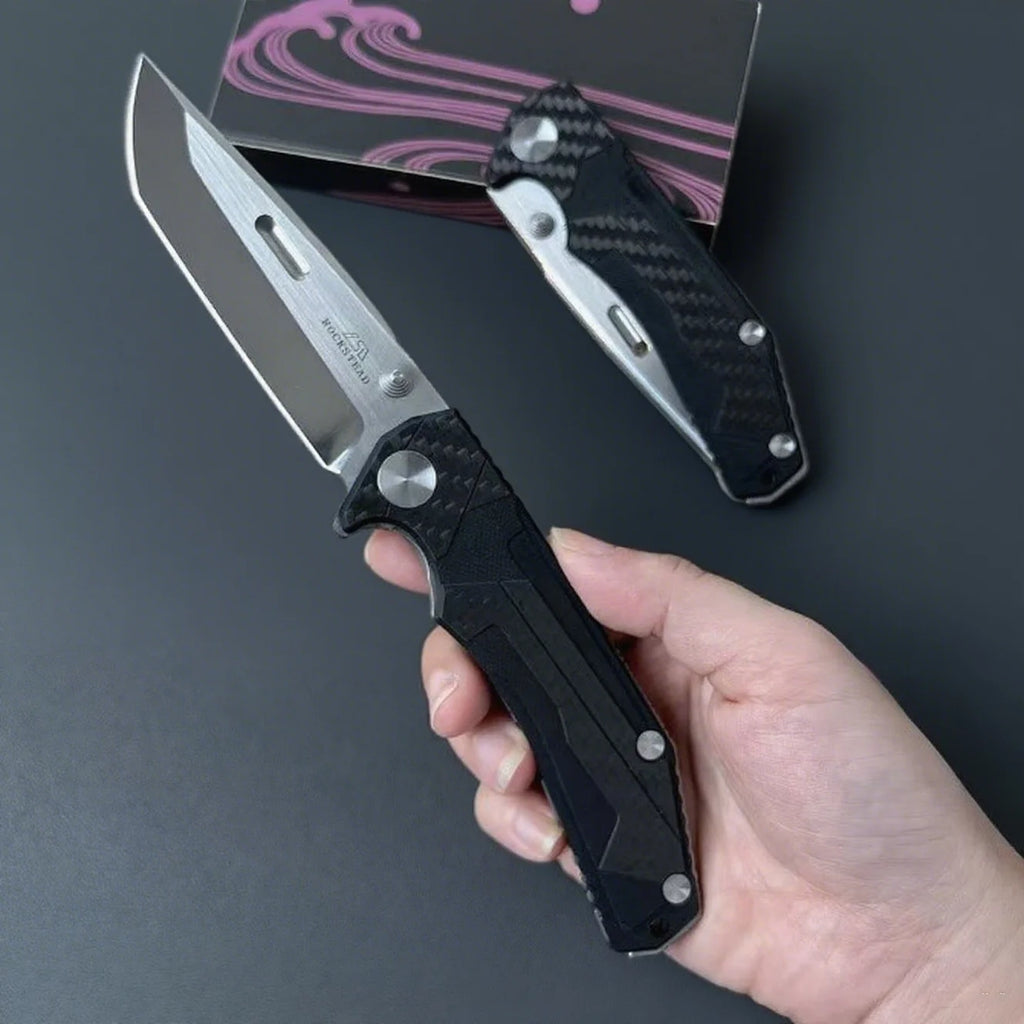 Carbon fiber hybrid handle, portable folding knife