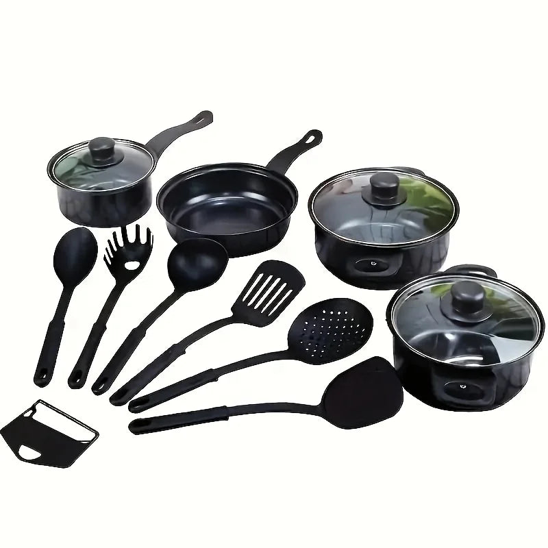 13-Piece Nonstick Cookware Set Black