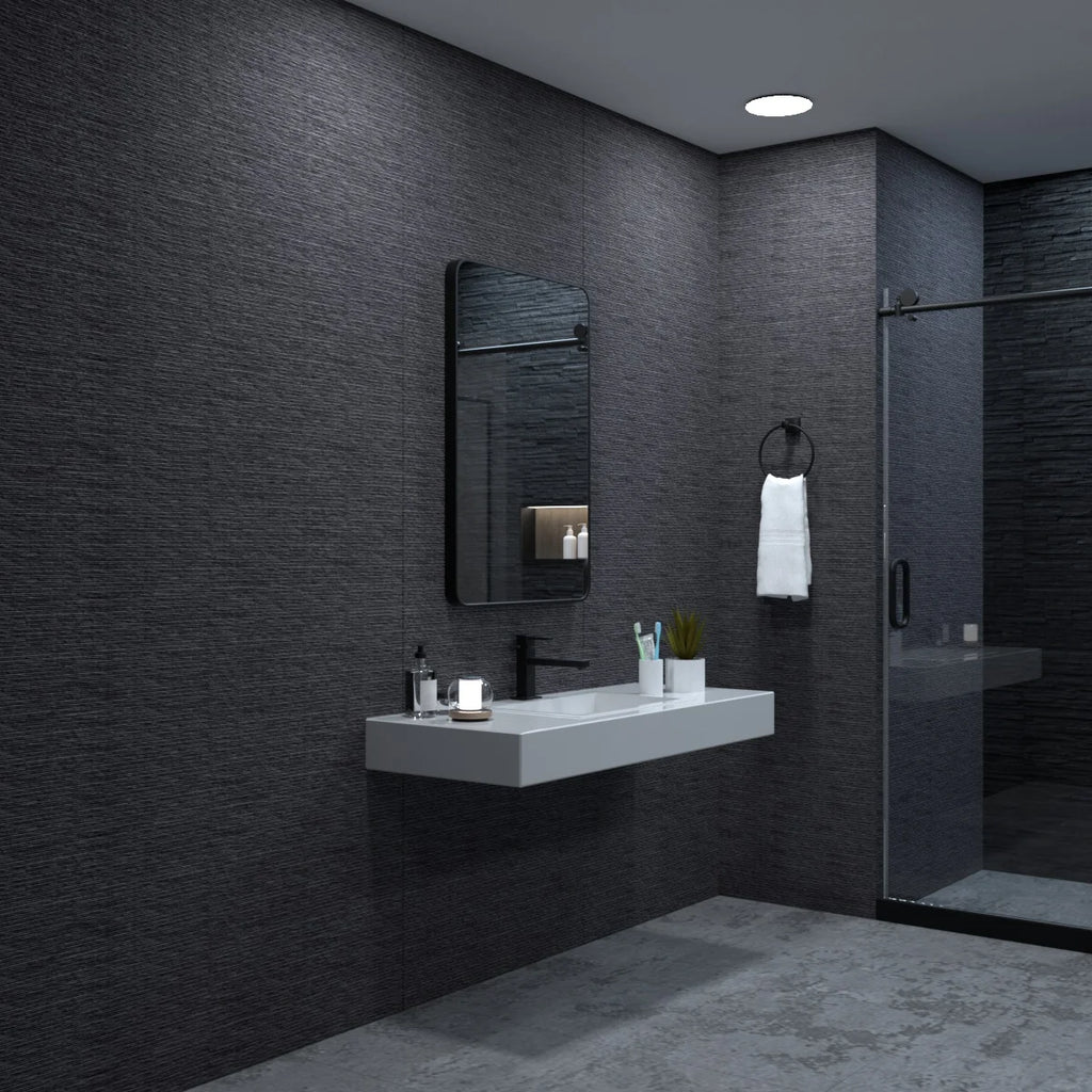 Matte Black Rectangle Wall Mirror