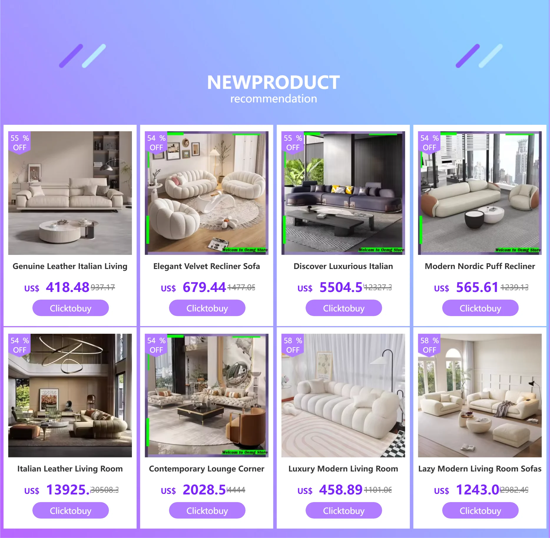 Living Room Sofas Set