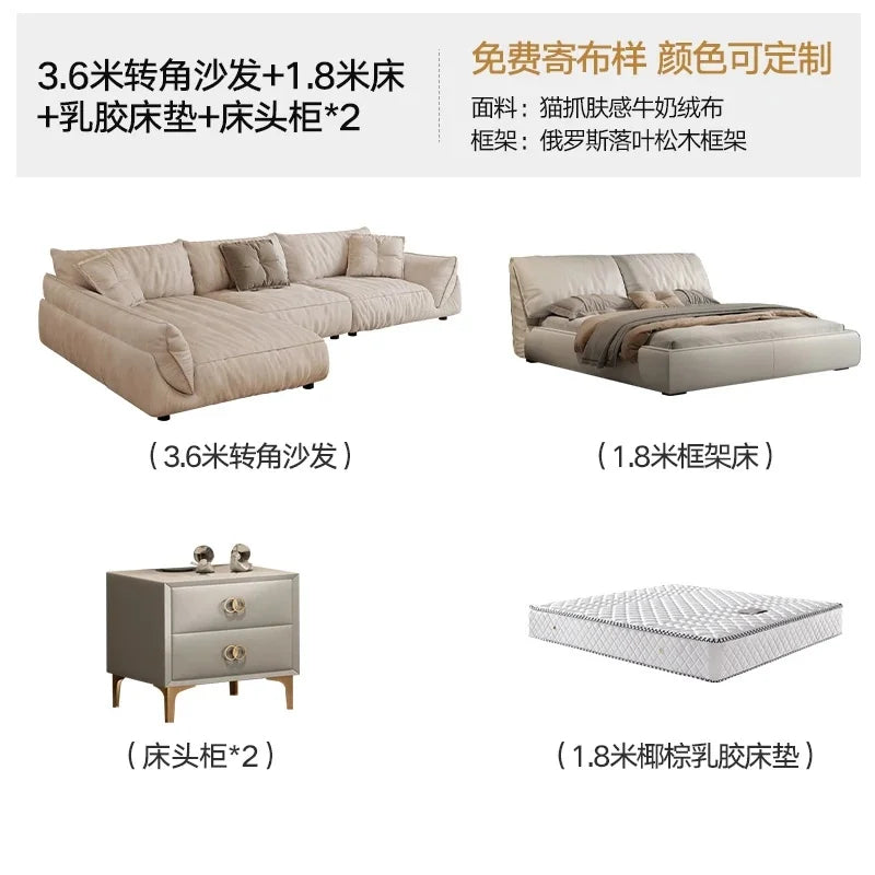 Velvet Corner Sofa for Cozy Living Room