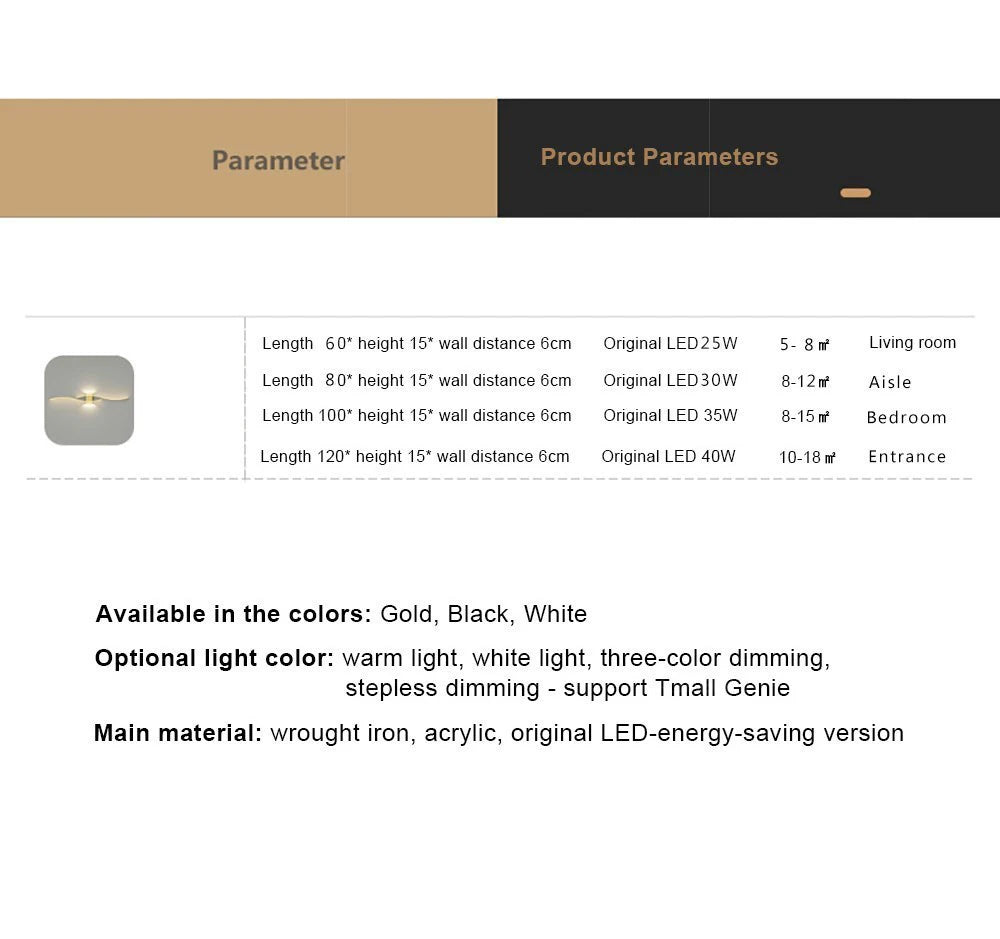 LED Wall Lamp, Smart Remote Control, Adjustable Color