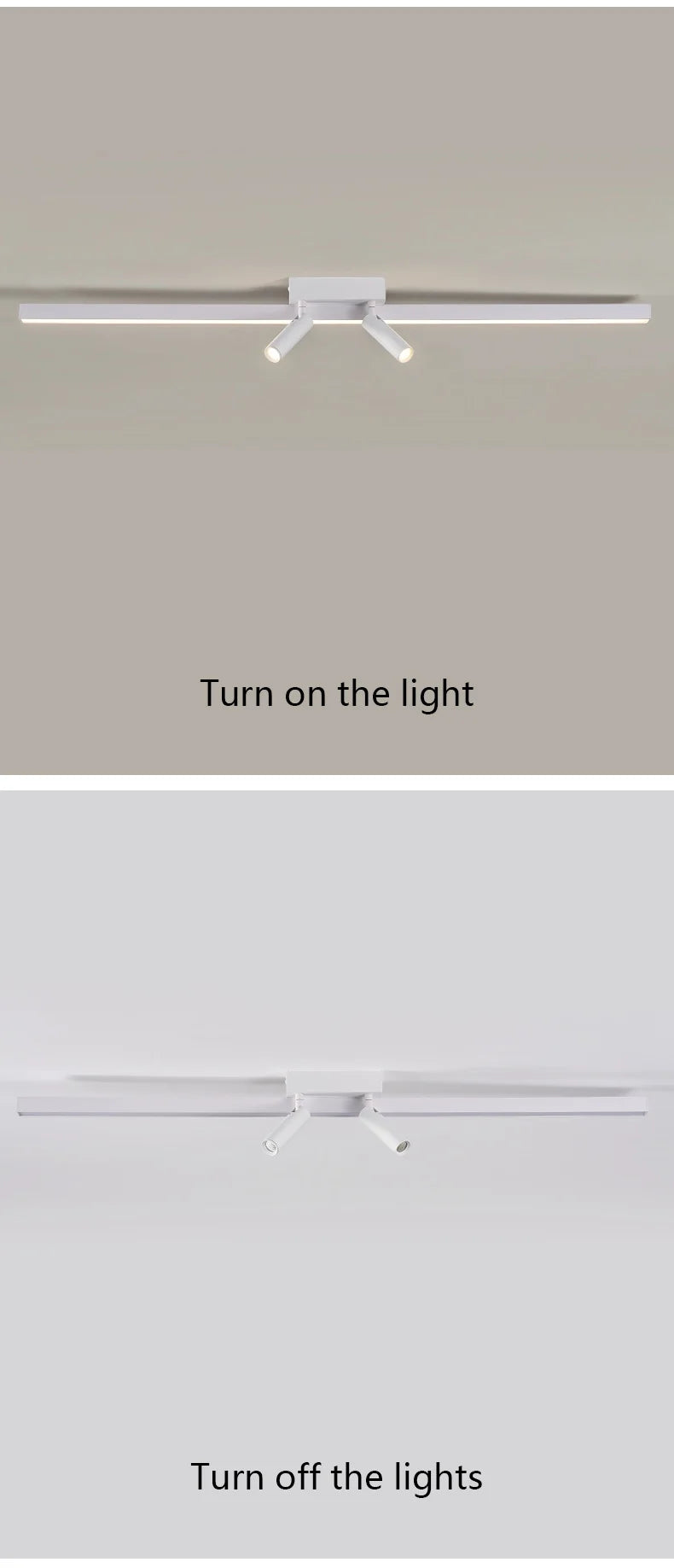 Ceiling Lamp Track Lighting, Black, White