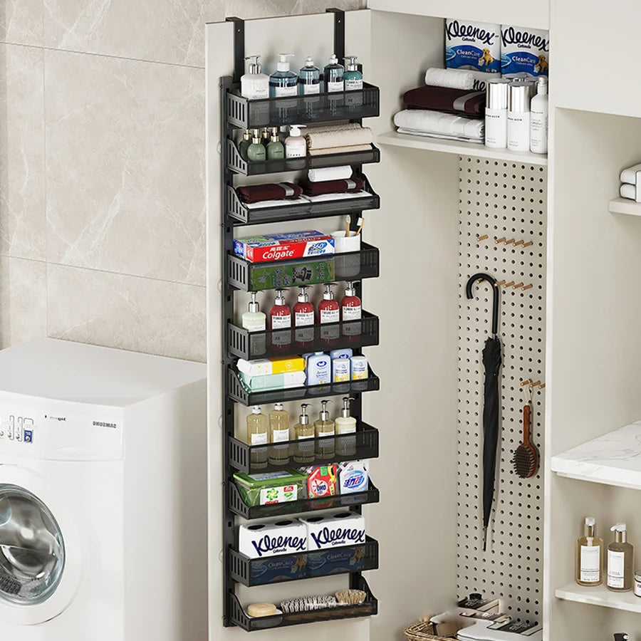 10-Tier Pantry Door Hanging Steel Storage Rack
