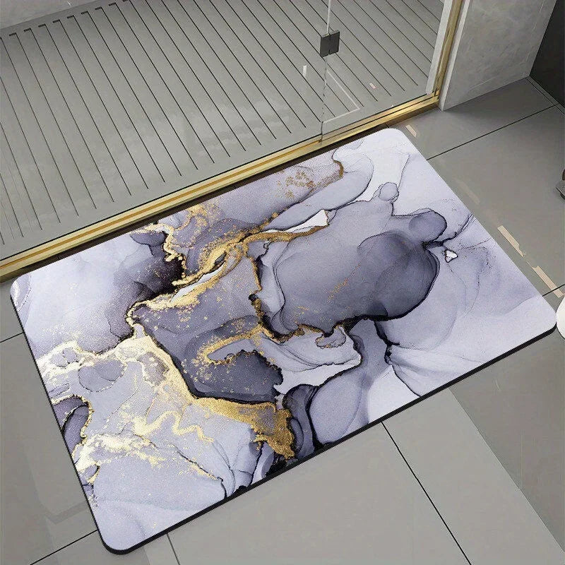 Marble Printed Floor Mat Bathtub Rug