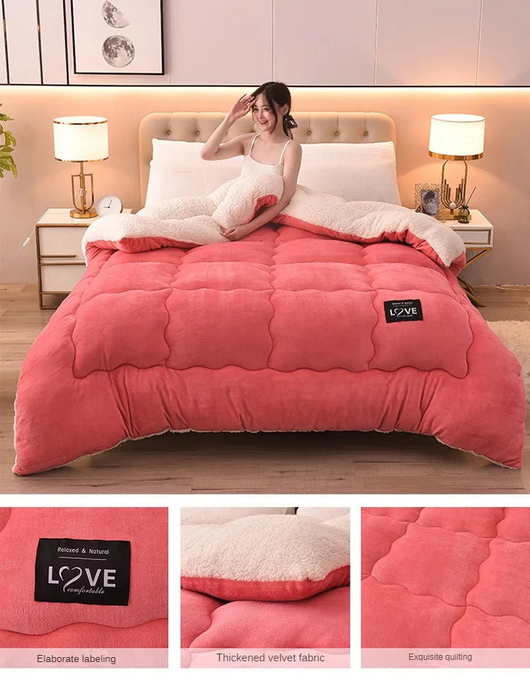 Lamb Wool, Cotton Quilt, Various Sizes, Colors