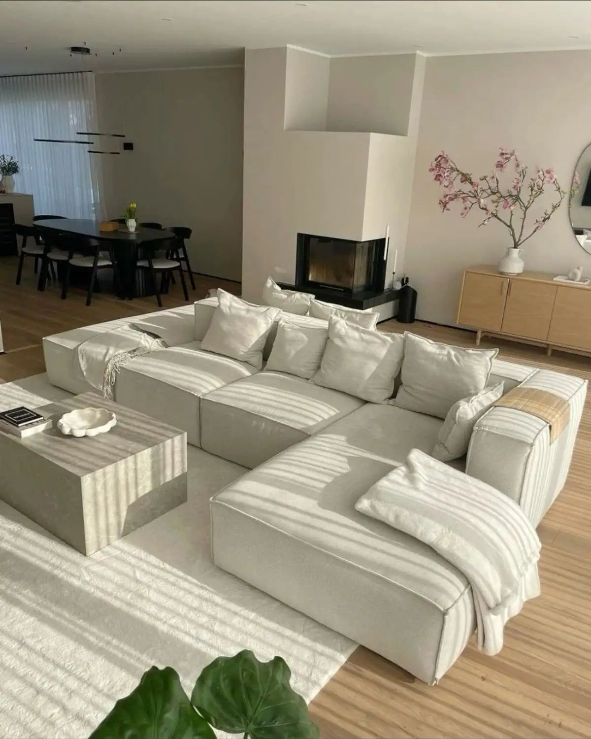 Multi-Seat Leatherette Sectional Sofa Combination