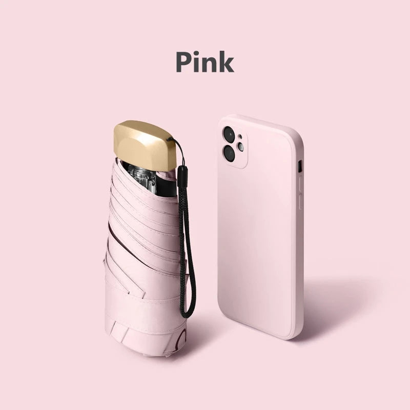 Mini Sun, Rain Umbrella Small Pocket Vinyl Folding