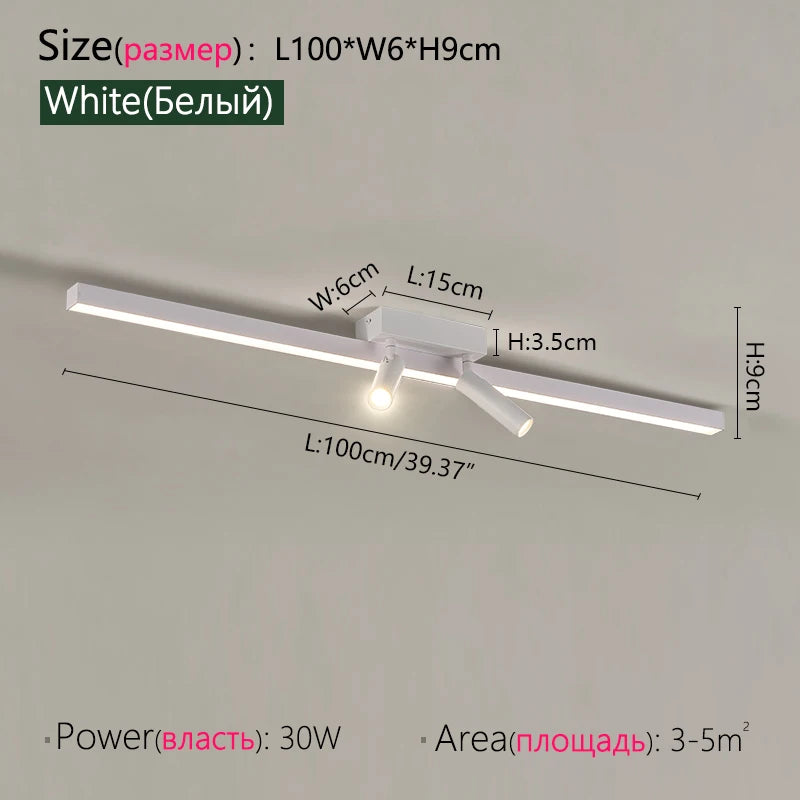 Ceiling Lamp Track Lighting, Black, White