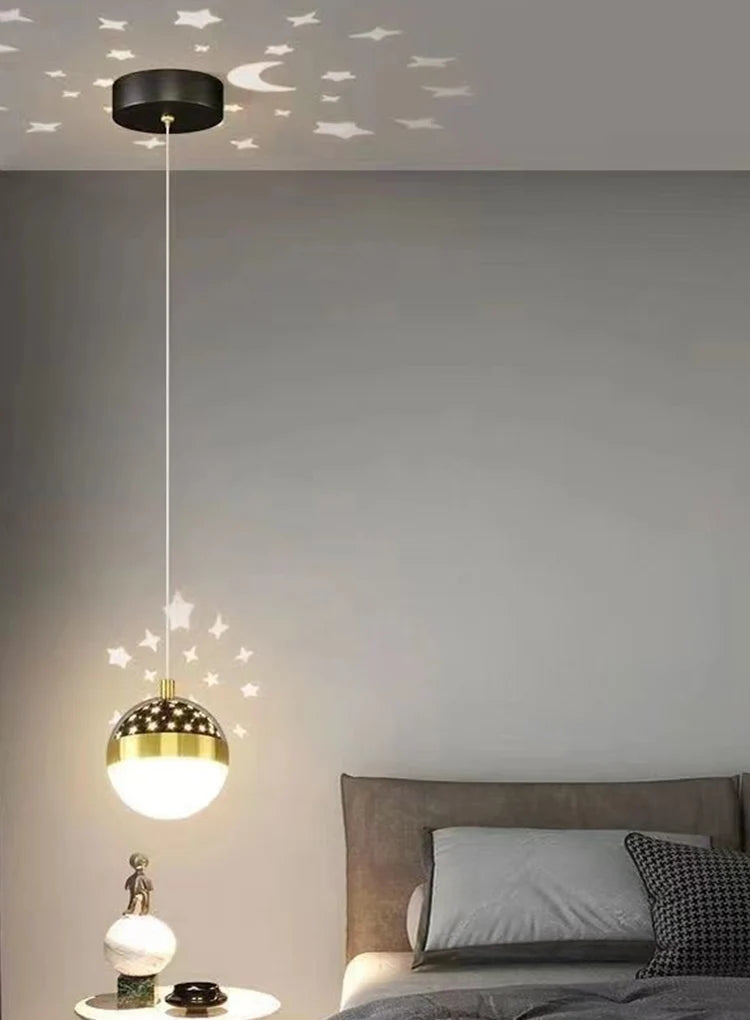 Starry Sky Projection Style Circular Led Pendant Light