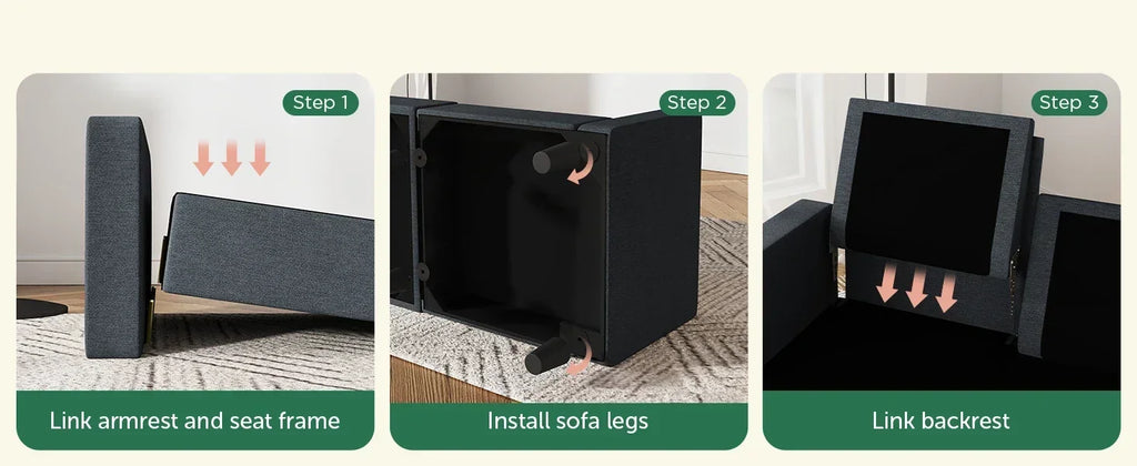 3-Pc. Convertible Sleeper, Storage