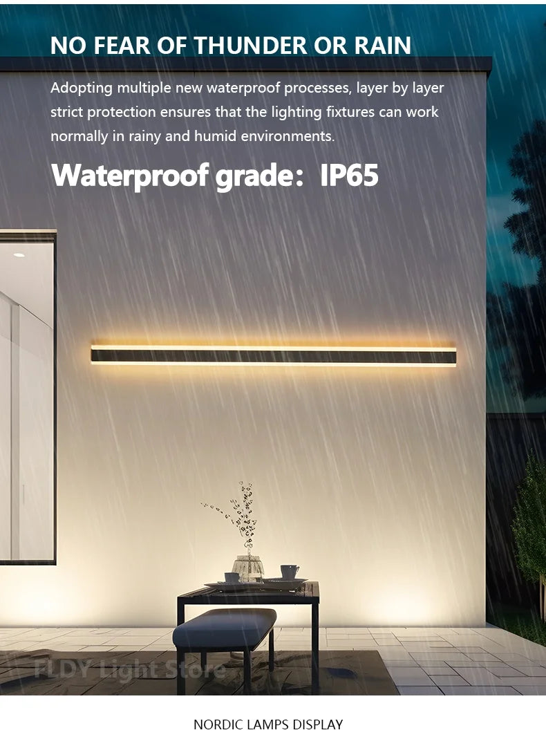 Long Strip Outdoor Waterproof Wall Garden Lights