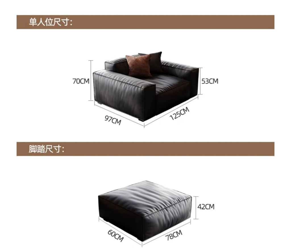 Composite Leather Sectional Apartment Sofa