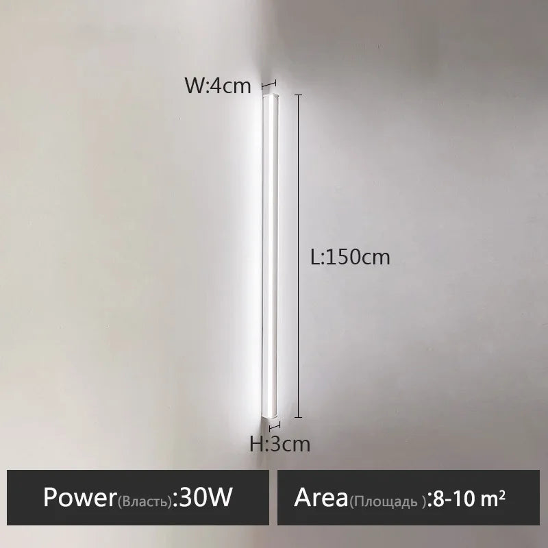 Wall lamp long strip black background