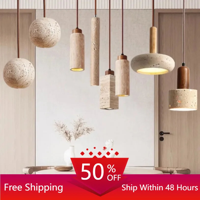 Stone Pendant LED Lamps, Bedroom, Bathroom, Dining Room