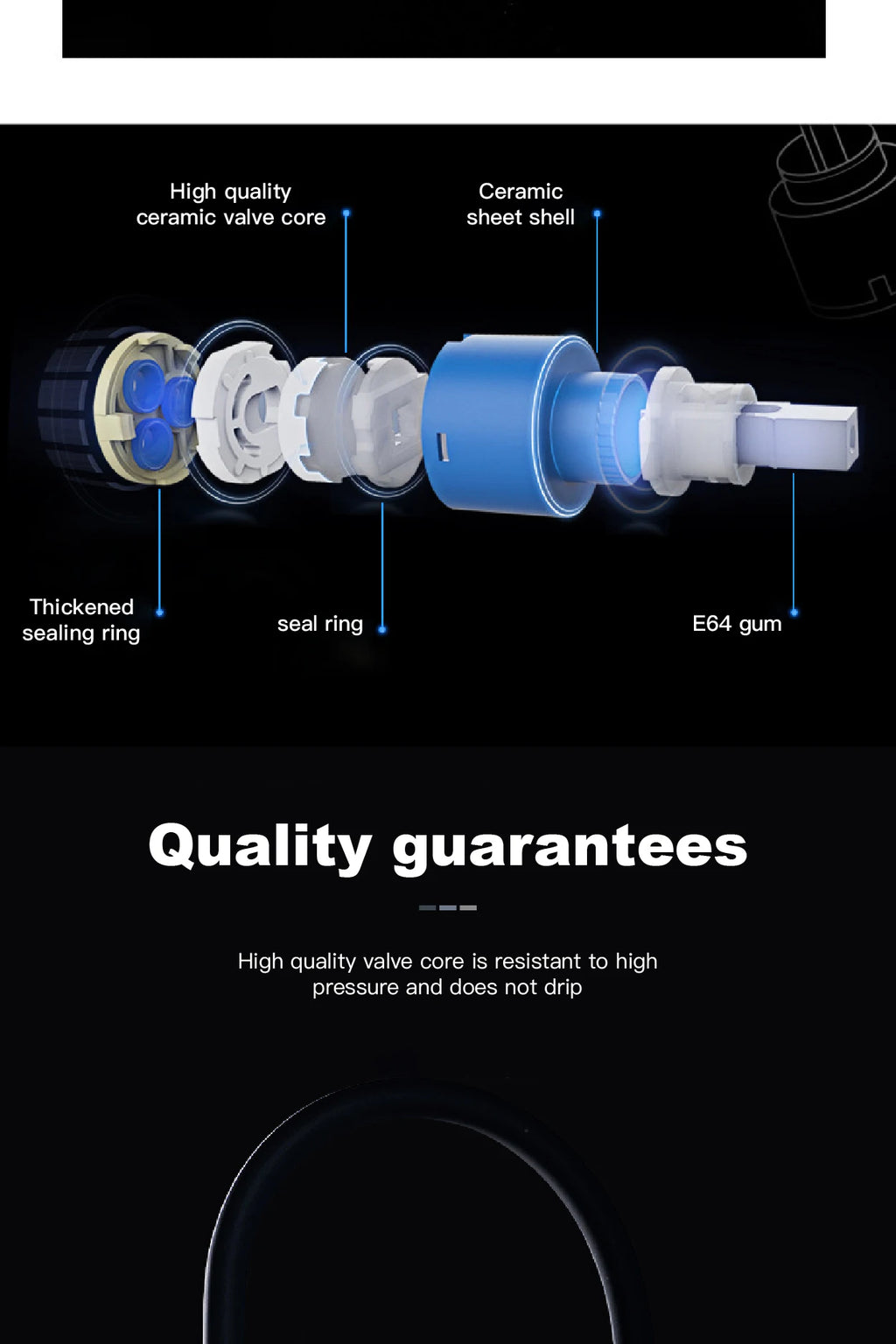 black kitchen faucet, 2 function Spray