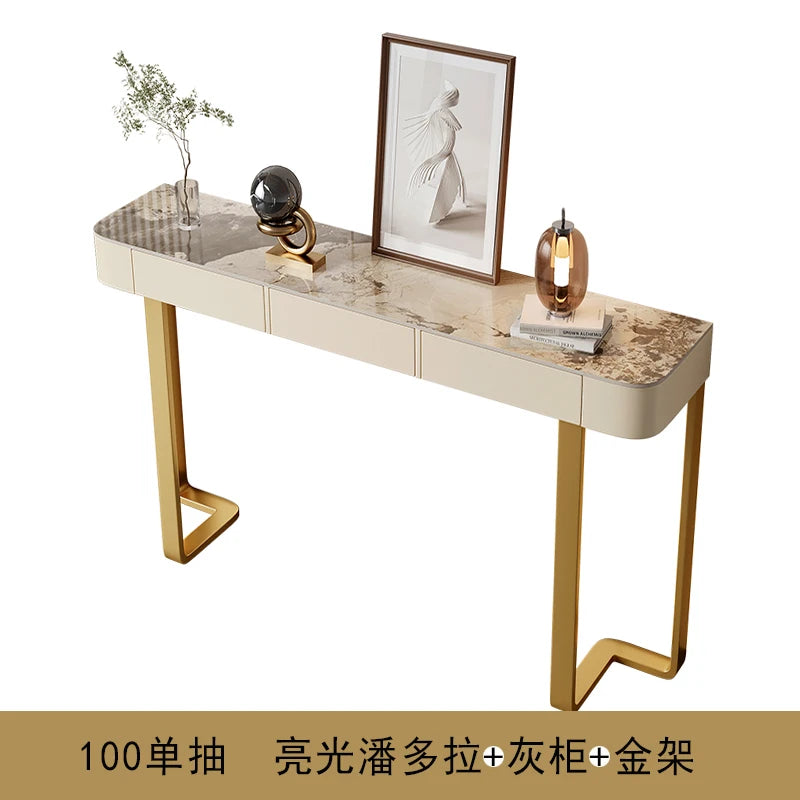 Slate Porch Side Table With Drawer