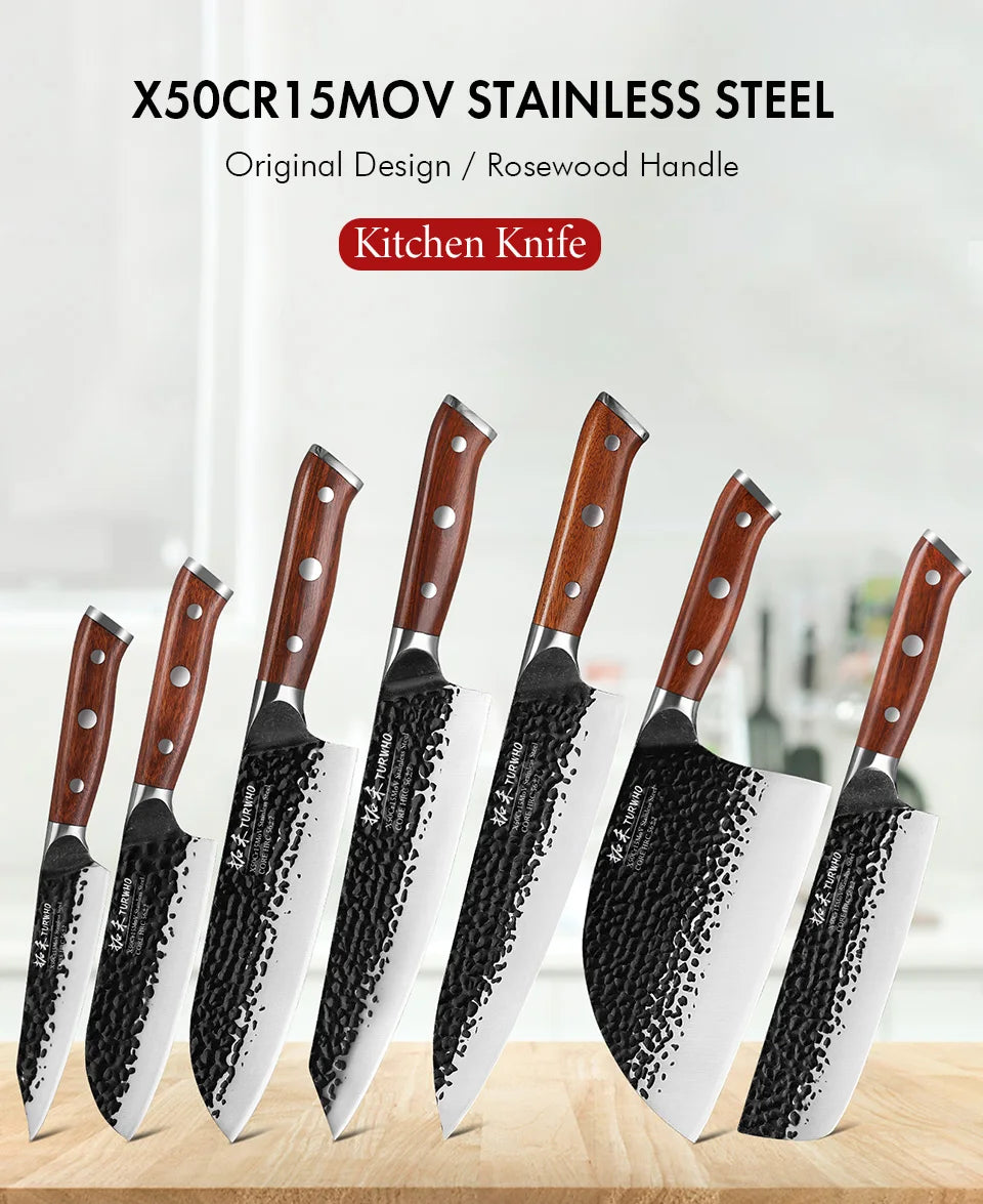 Japanese Hand Forged Stainless Steel Kitchen Knives