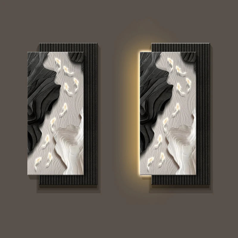 Led, Koi Fish Hanging Art Wall Lamps