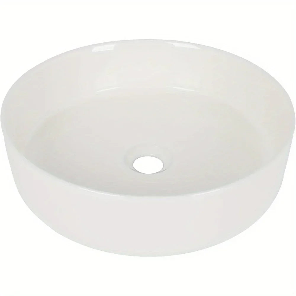 14" Ceramic Round Bathroom Countertop Sink