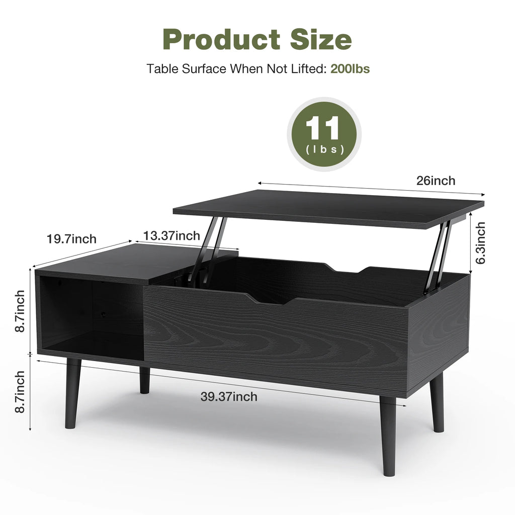 Lift Top Coffee Table, Desk, 39.37"x19.7"