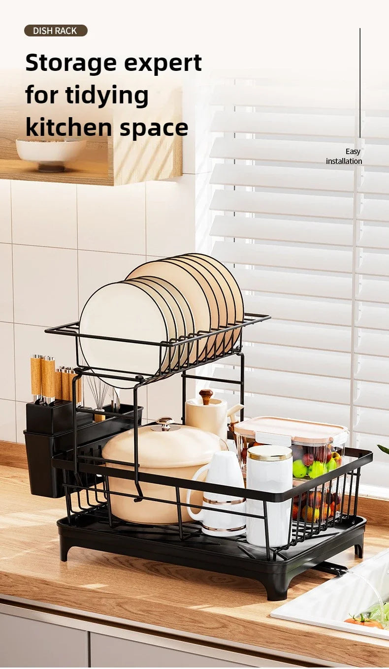 2 Tier Large Dish Drainer Rack