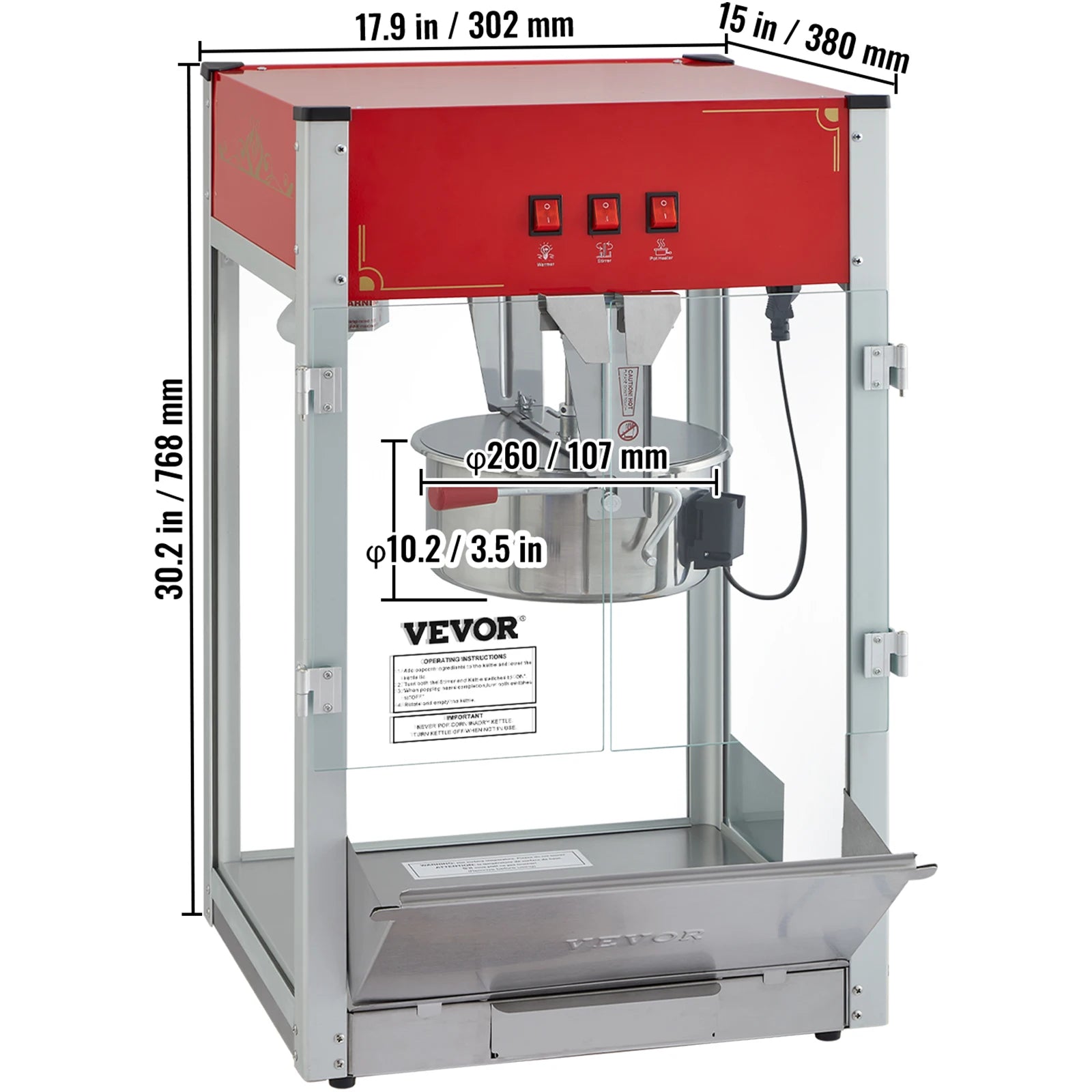 8/12Oz Electric Popcorn Maker, Scoop Spoon