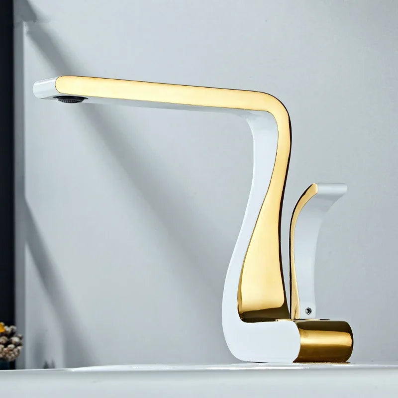 Gold Bathroom Mixer Tap Wash Basin Faucet