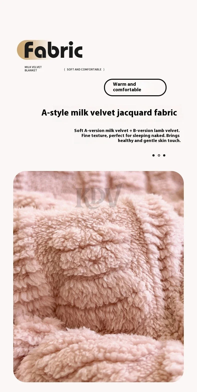 Imitation Lambs Wool Jacquard Blankets, 6 Colors