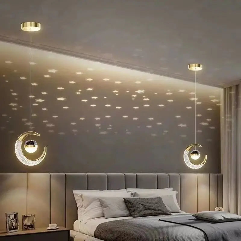 Starry Sky Projection Style Circular Led Pendant Light