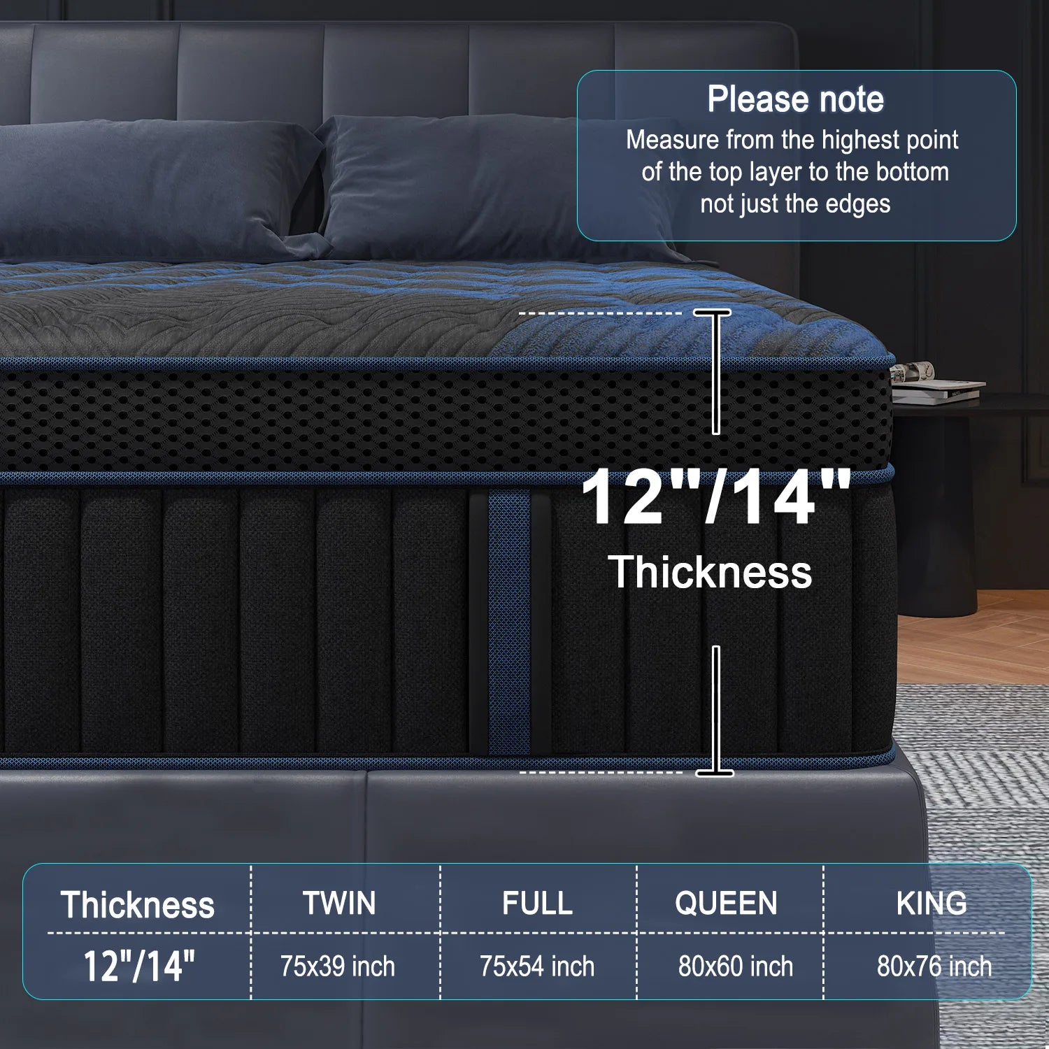 12" Mattress Medium Firm Motion Isolation