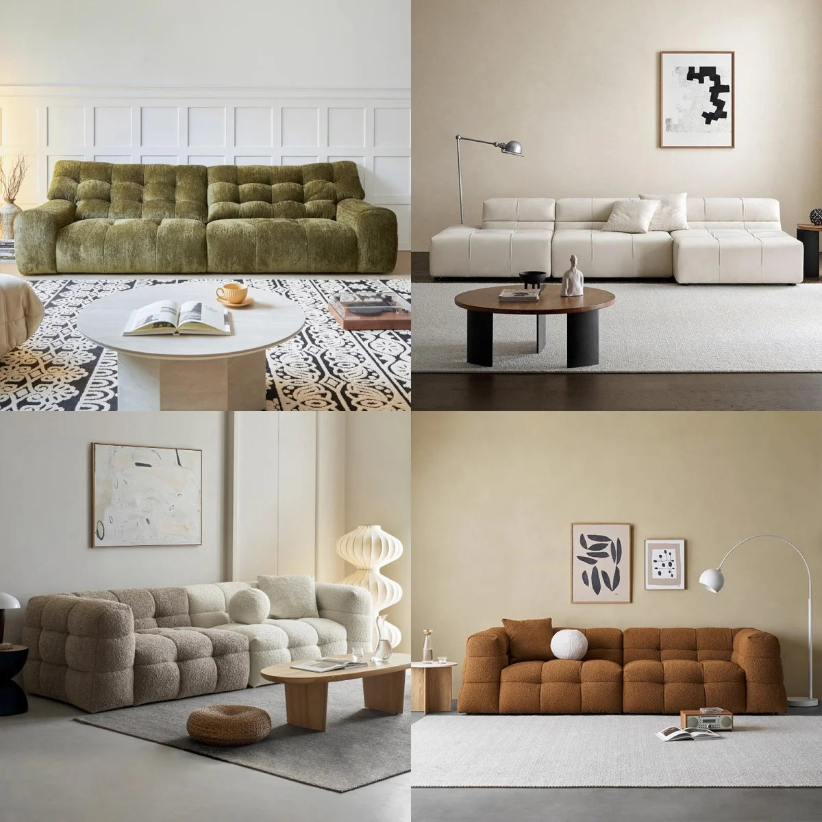 Multi-Seat Leatherette Sectional Sofa Combination