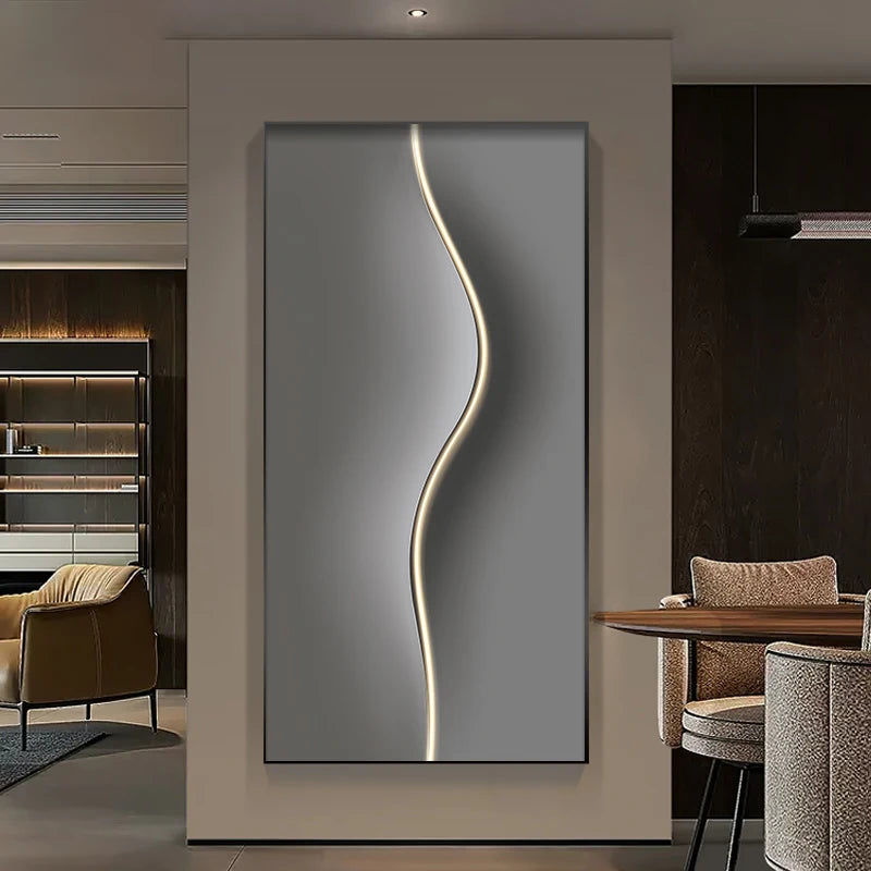 Abstract Line, Led Light, Hanging Mural Wall Lamp
