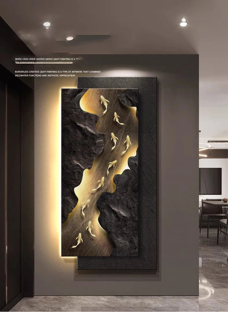 Led, Koi Fish Hanging Art Wall Lamps