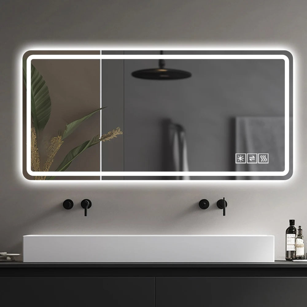 28x60" LED Bathroom wall mirror, Anti-Fog, Dimmable