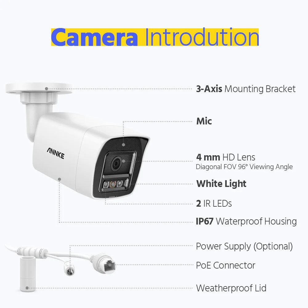 Video Surveillance System CCTV 2-Way Audio Recording