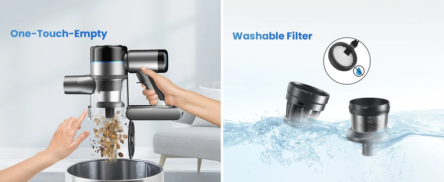 Cordless 45Kpa Stick Vacuum with LED Display