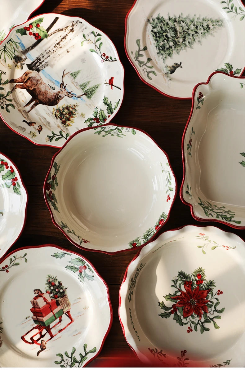 Creative Retro Ceramic Tableware, Multiple Holiday Designs