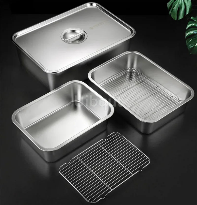 Stainless Steel Trays, Storage, Kitchen Containers, Lids