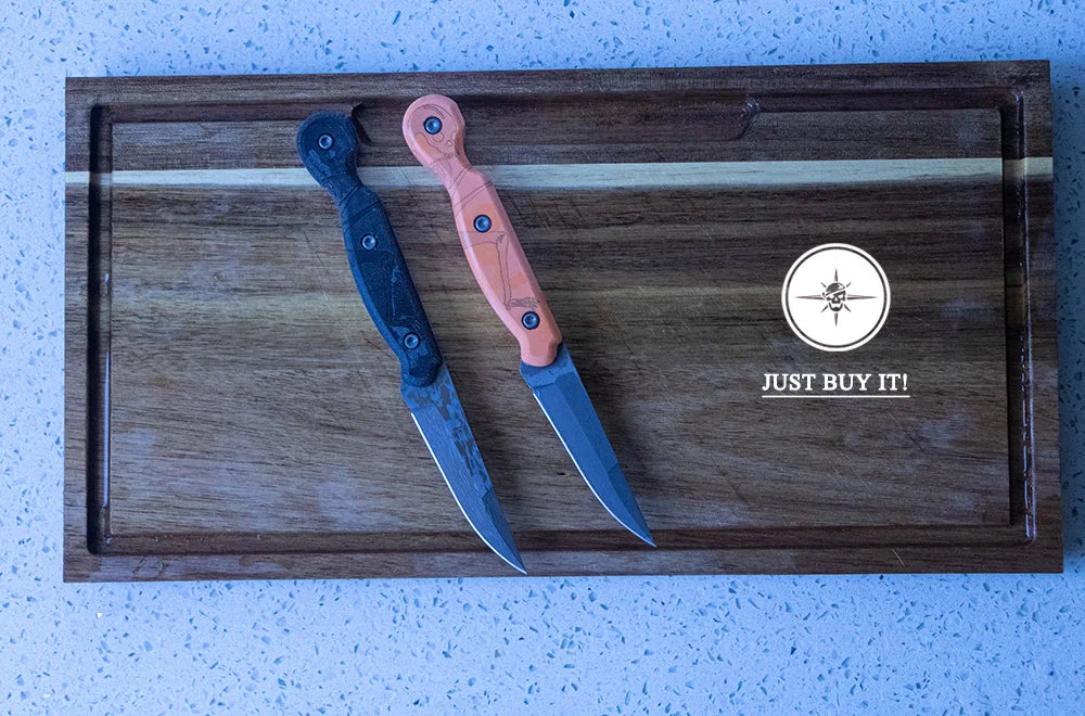 Damascus Steel, Wood Handle Fixed Blade Knife