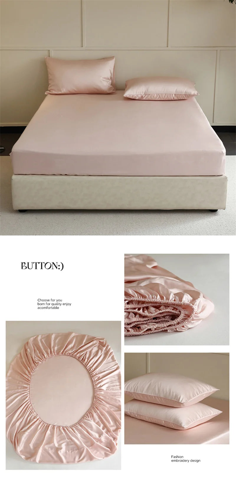 Mulberry Silk Fitted Sheet, Non-Slip Bed Cover