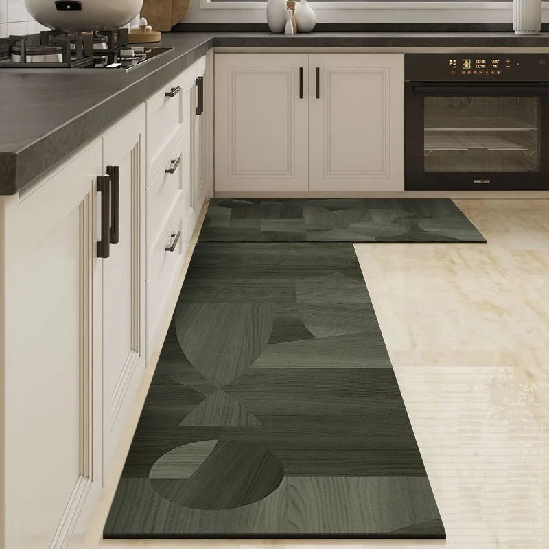 Waterproof Floor Mat Brown Imitation Wood Grain